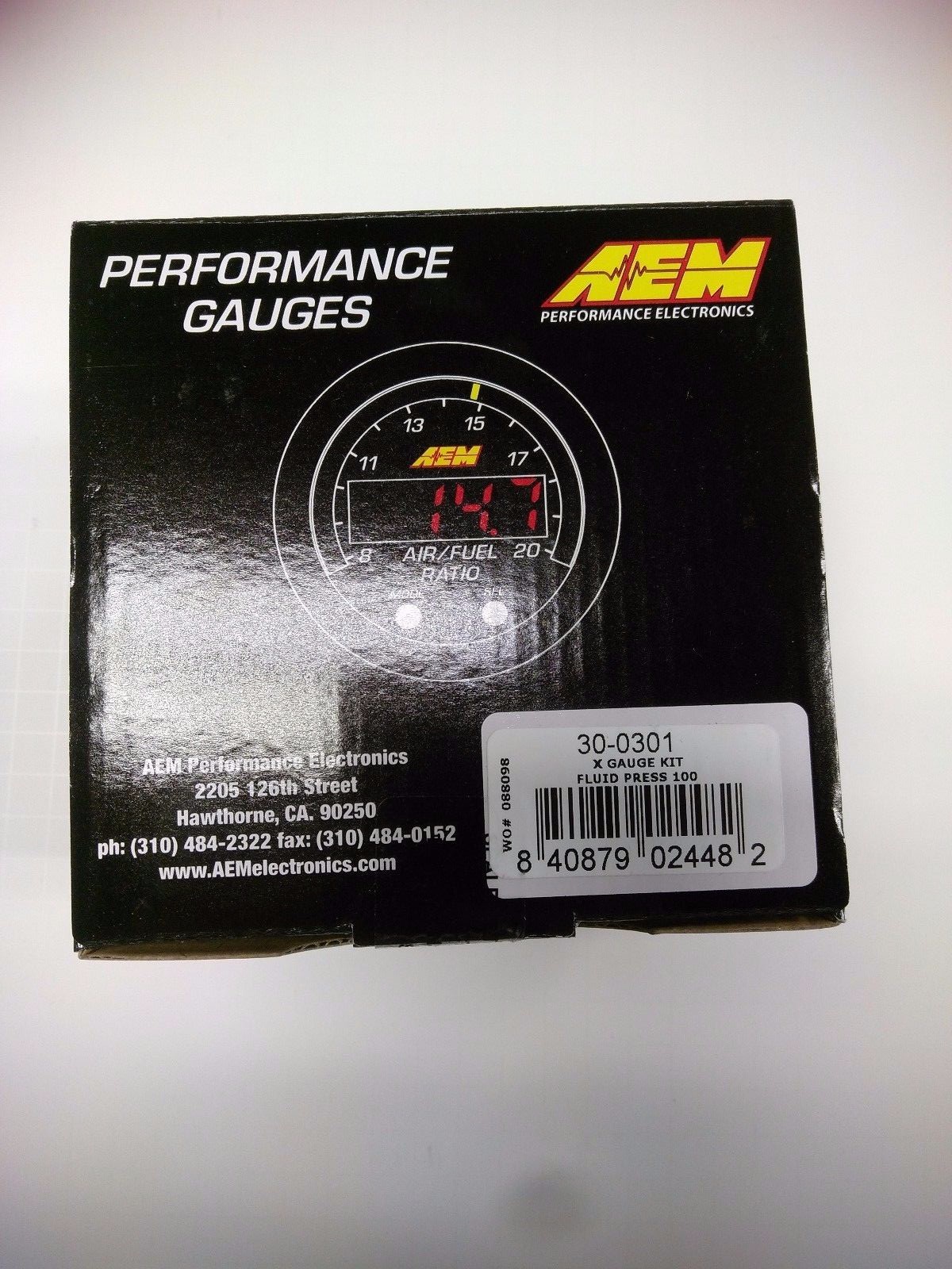 AEM X Series Oil Pressure Gauge 0-100 psi Black/Black 30-0301
