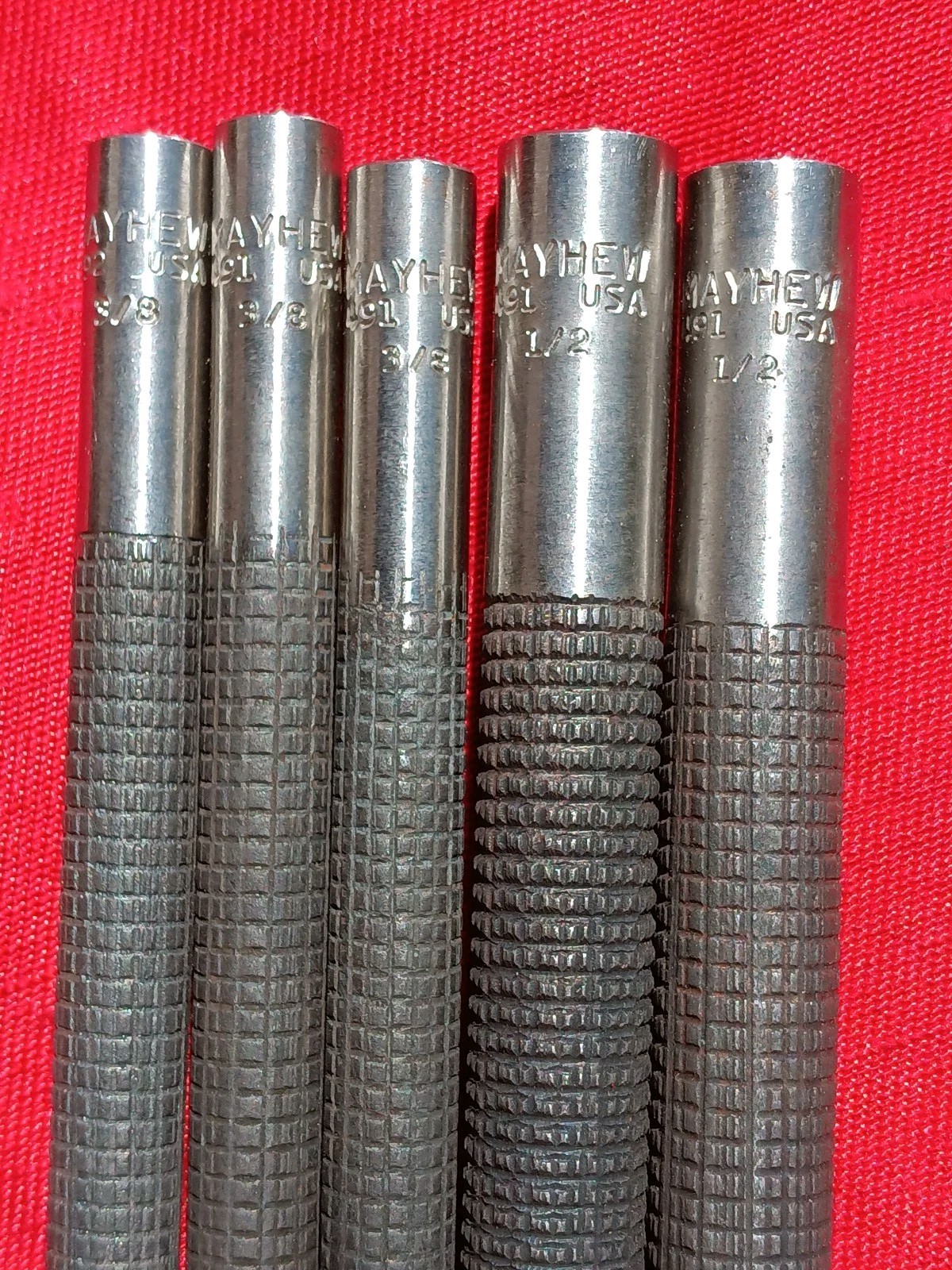 Mayhew Tools 22-Piece Mixed Punch Set SAE 1/8″ to 1/2″ # 490, 491, 493. Clean