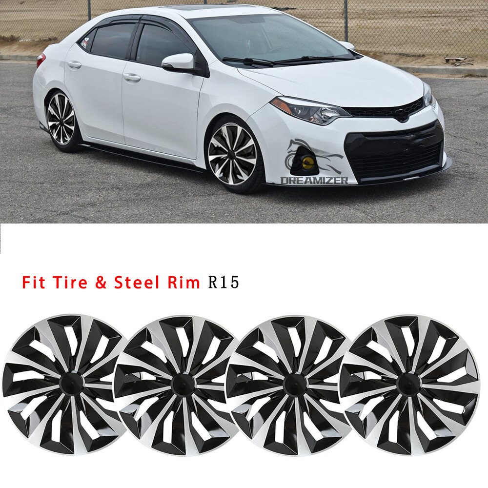 4x Replacement Hubcap Wheel Cover 15″ Hub Cap Wheel Rim Covers For Nissan Versa