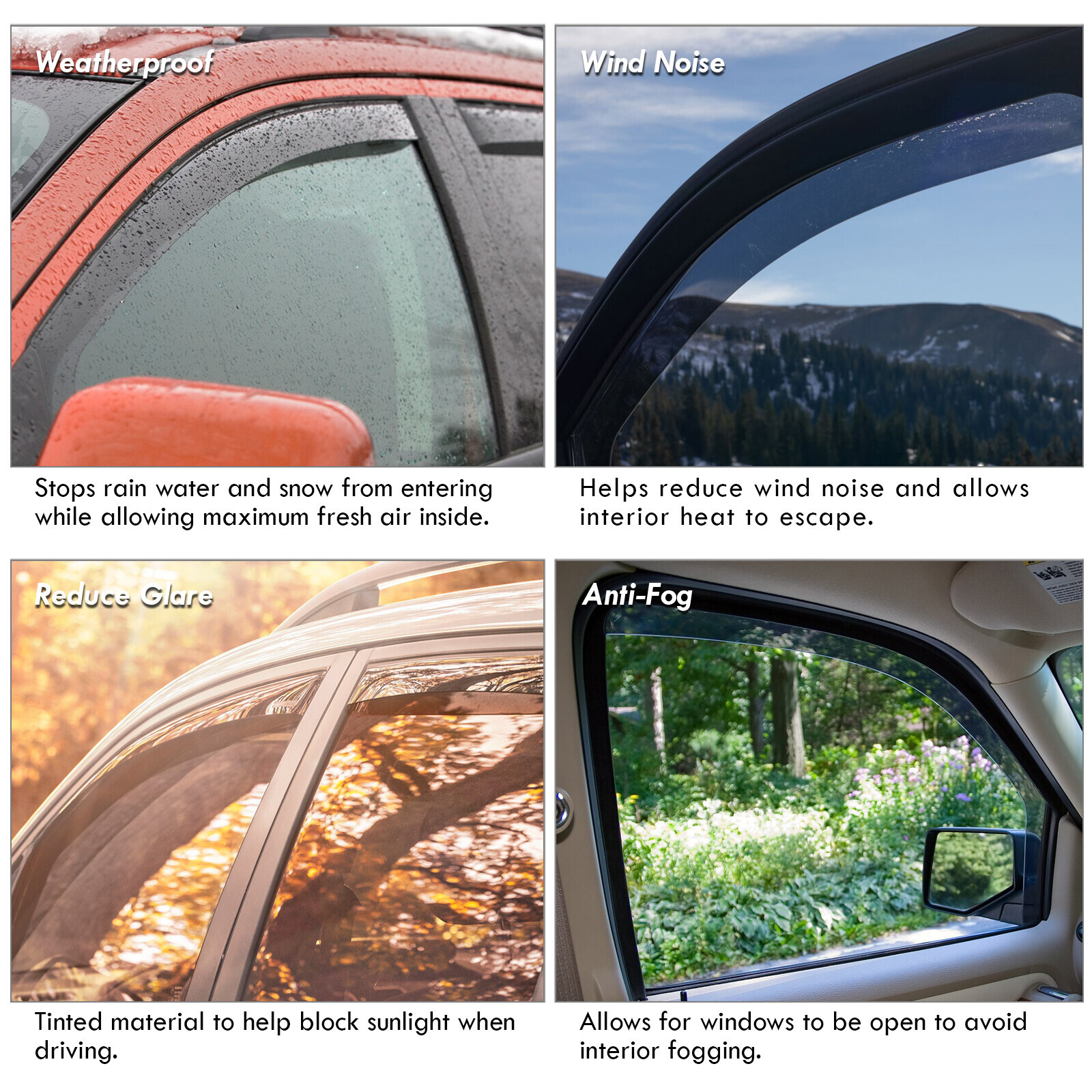 Window Visor Shade Rain Guard Wind Deflectors For 2006-2010 Hyundai Sonata Sedan