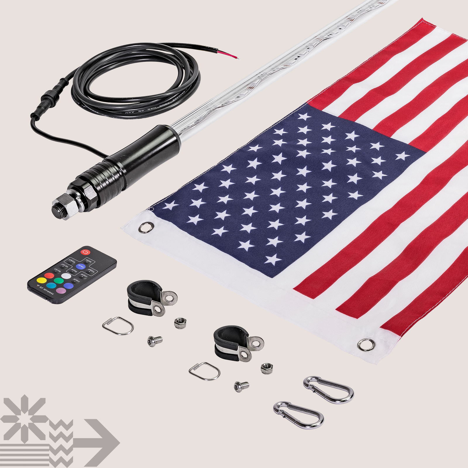 3ft LED Whip Light for UTV ATV Accessories RZR Can-Am Polaris Antenna