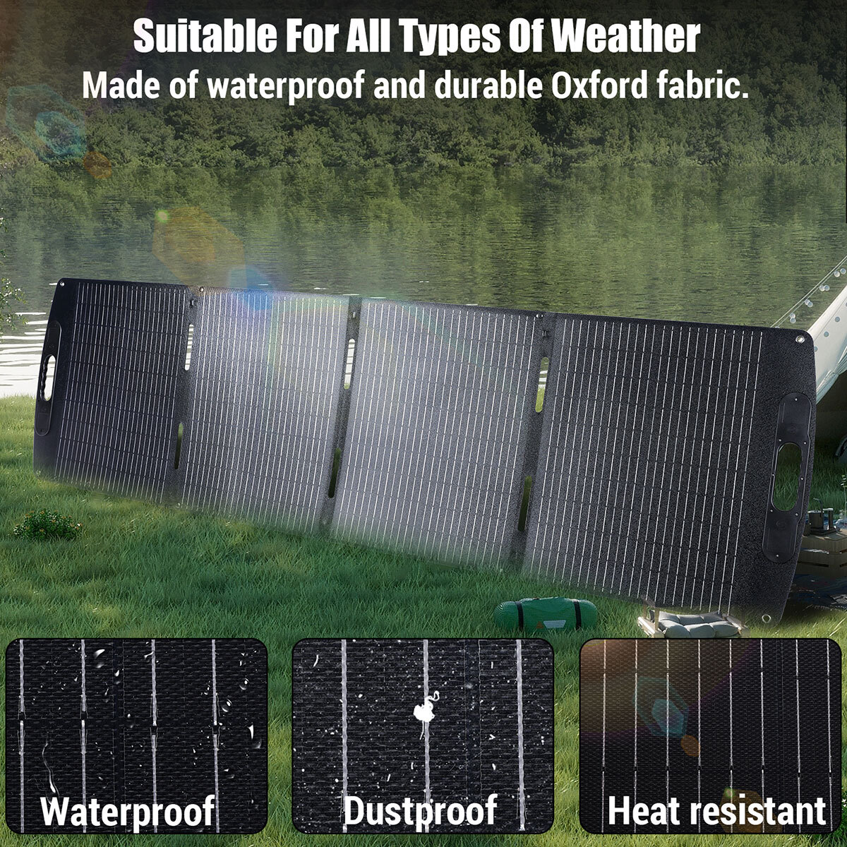 100W 200W Foldable Solar Panel Kit Waterproof IP68 for Outdoor RVs Camping
