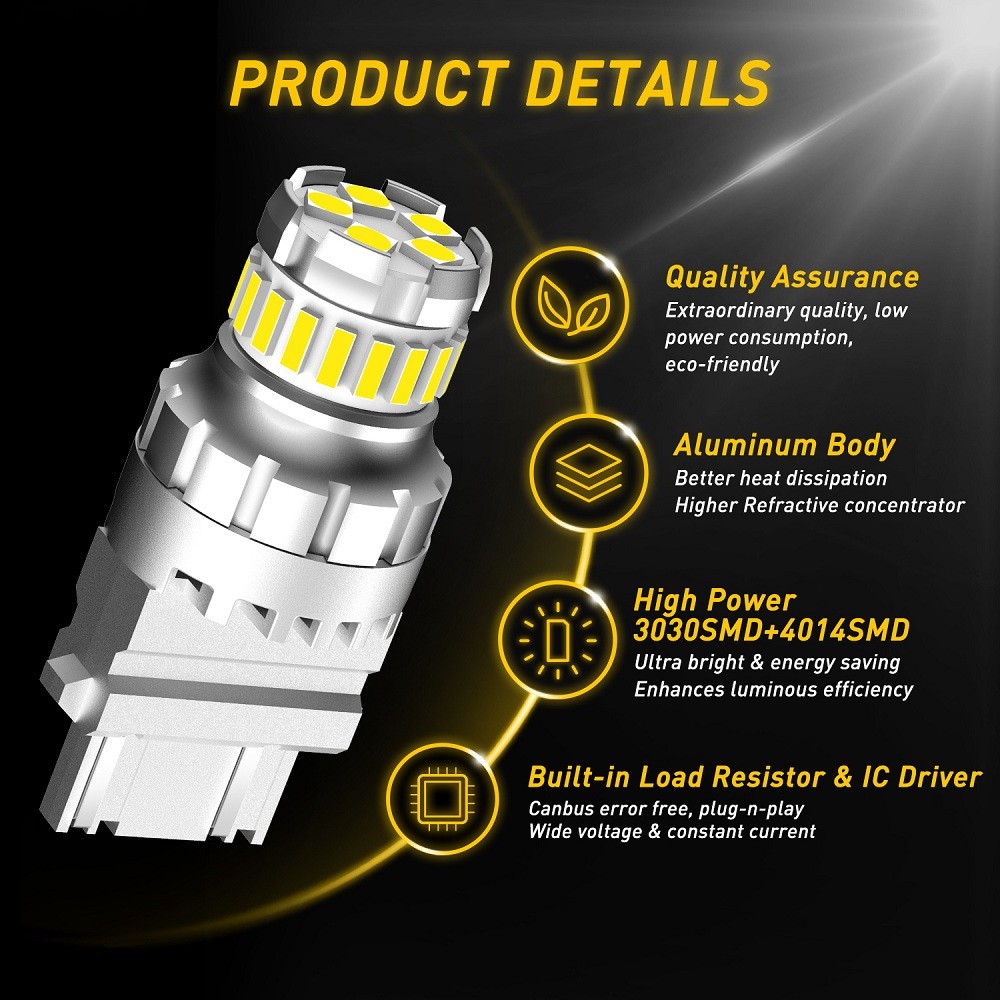 AUXITO 3157 3156 4114 LED DRL Driving Daytime Running Light Bulb Kit 6000K White