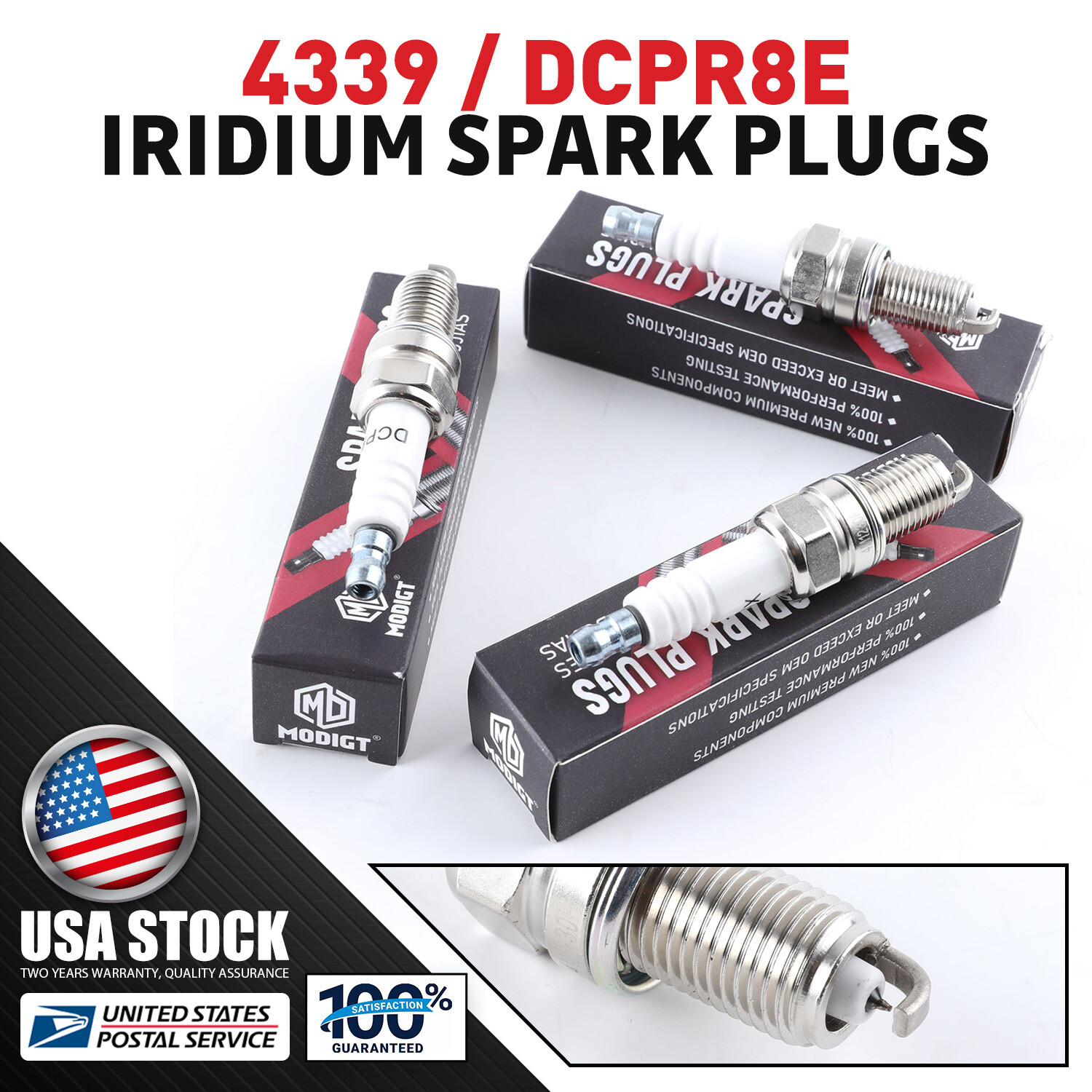 For NGK DCPR8E “Iridium” Spark Plugs 4339 (Set of 3) OEM High Quality Genuine