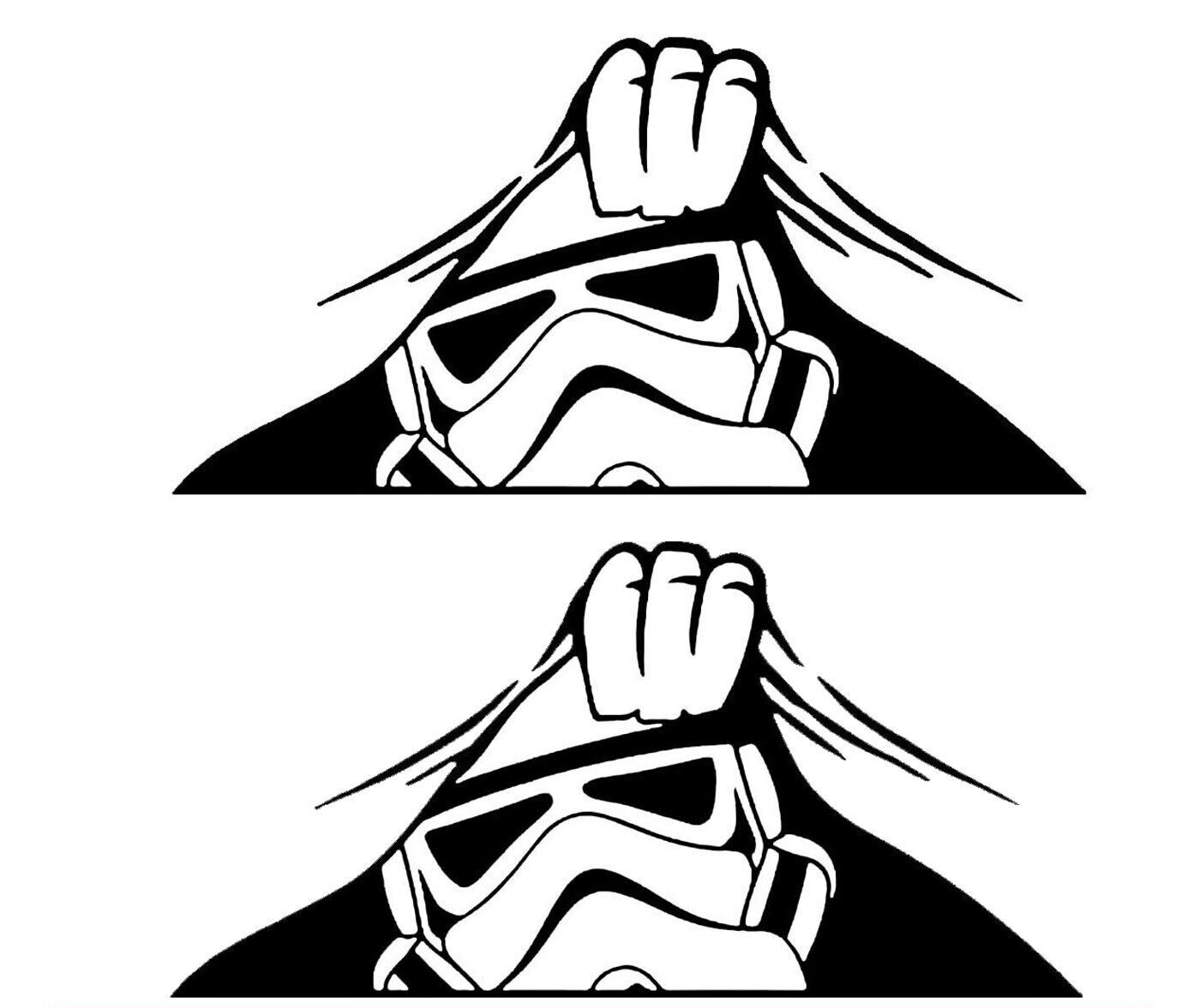 TWO Stormtrooper Peeking – 6″ Black Vinyl Decal, Star Wars Car Truck Windows