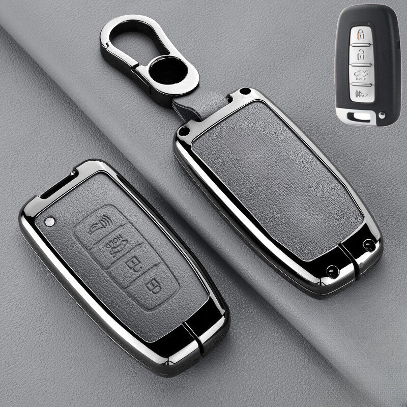 Zinc Alloy Leather Car Key Fob Case Cover For Kia Sportage Forte Optima Sorento