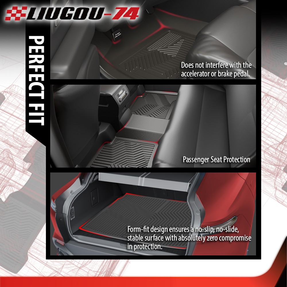 Fit For 2017-2023 Tesla Model 3 All Weather 3D Molded TPE Floor Mats+Cargo Liner