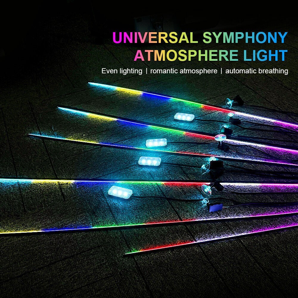 Neon Full Car Interior Ambient Lighting Kit RGB LED Bead Symphony Dream Music US