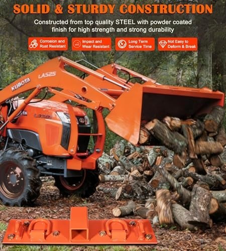Compact Tractor Grab Hooks with D Rings & 2″ Receiver – Heavy Duty Orange Grabbe