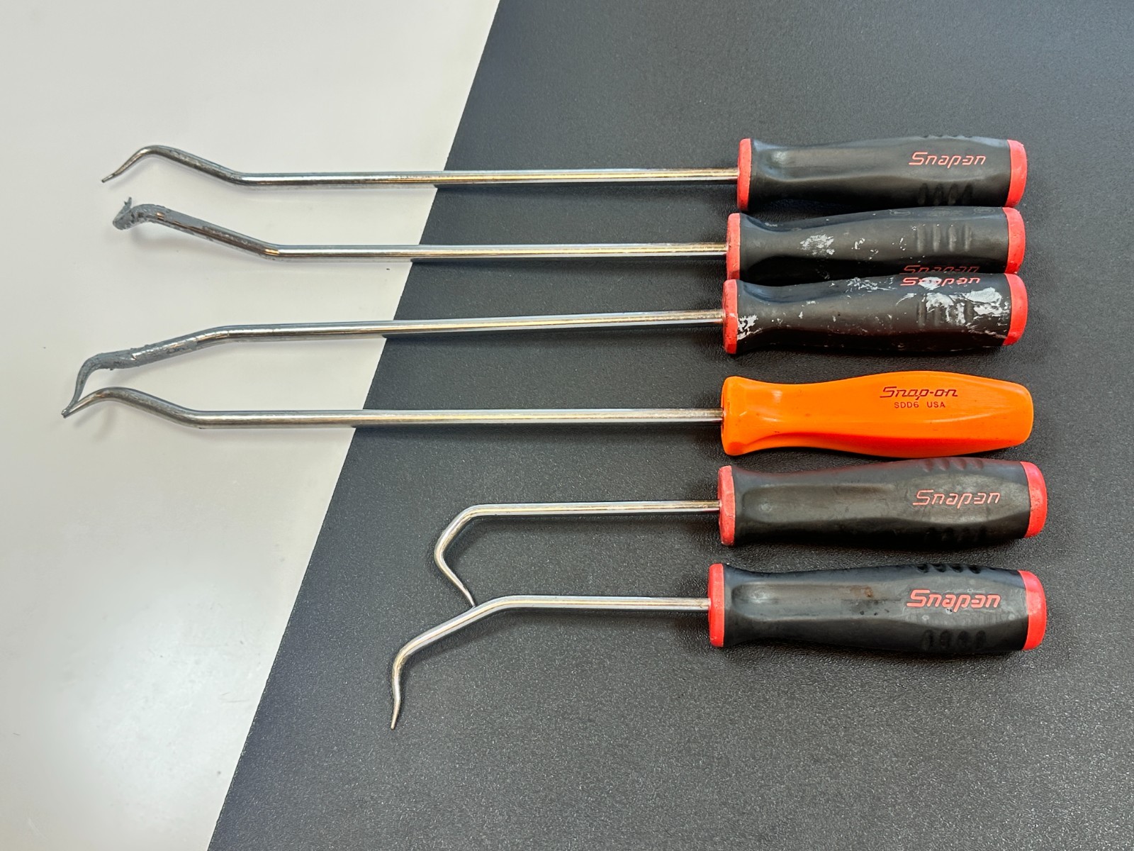?? Snap-on Tools USA 6pc RED Soft Soft Grip Radiator Hose Pick Set, (1) Orange