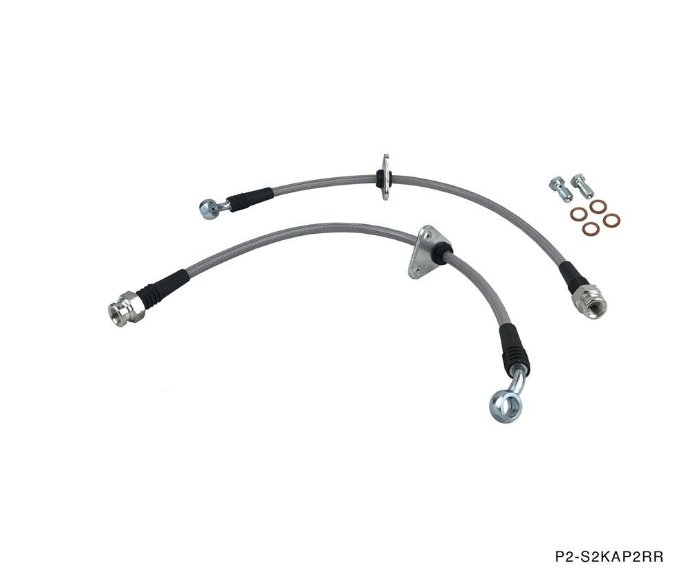 P2M Stainless Steel Braided Rear Brake Lines Set for Honda S2000 S2K AP2 F22C
