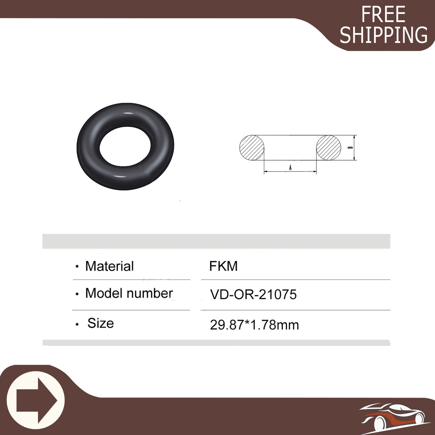 500 pcs O-ring for Fuel Injector Repair Kit Size 29.87×1.78mm