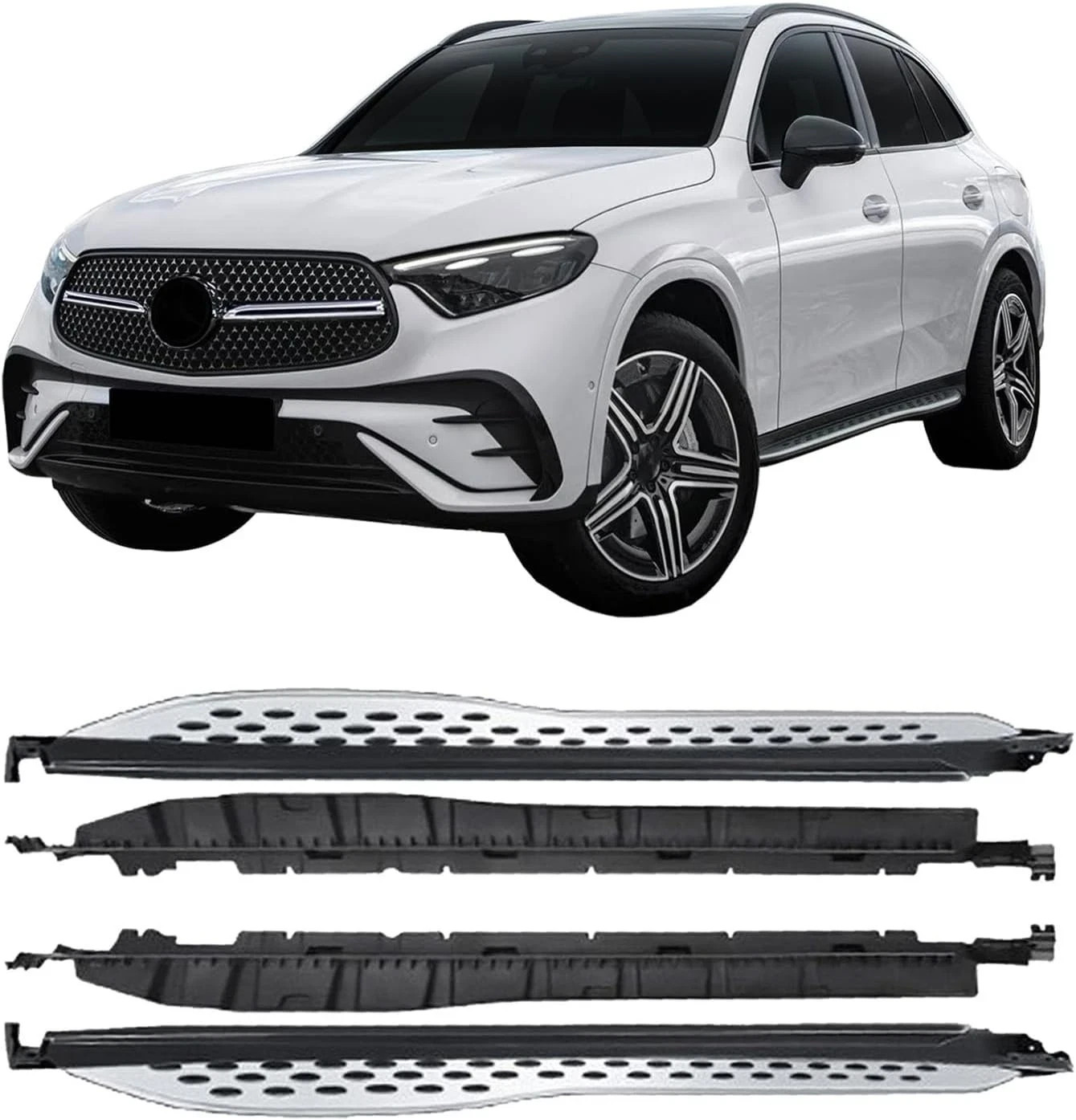 Silver Running Board Fits For Mercedes Benz GLC X254 2024+ Side Step