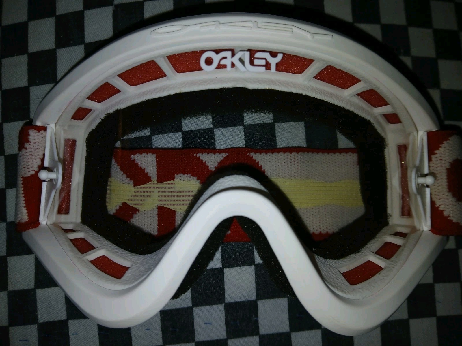 Vintage Oakley goggles White / Red guard mx,ama, , helmet, visor