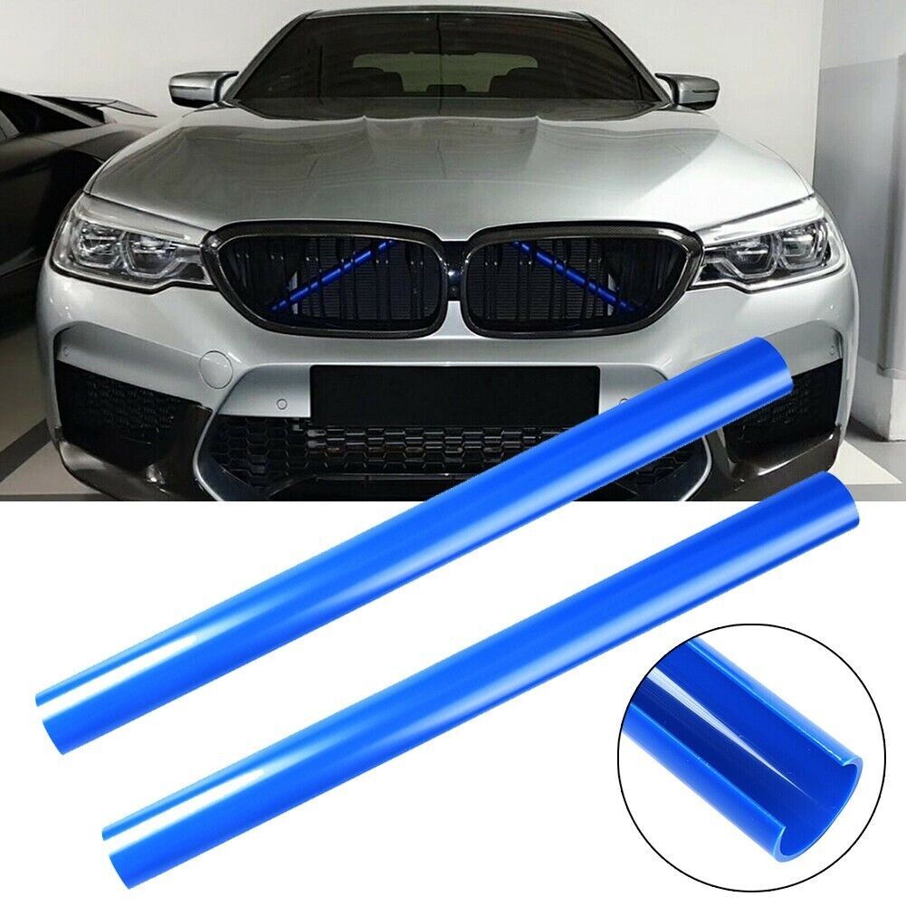 Blue Exterior Front Grille Insert Stripes Decor Trim For BMW 2 5 7 X1 X2 Series
