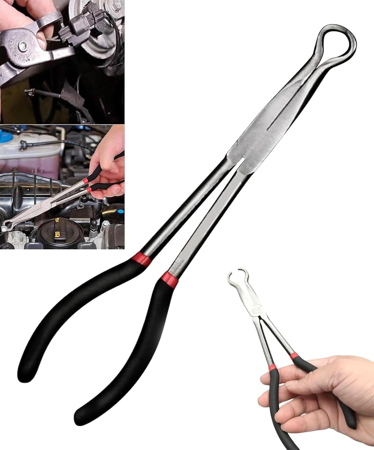 11″ Electrical Disconnect Pliers Fuel Line Clip Spark Plug Removal Repair Tool