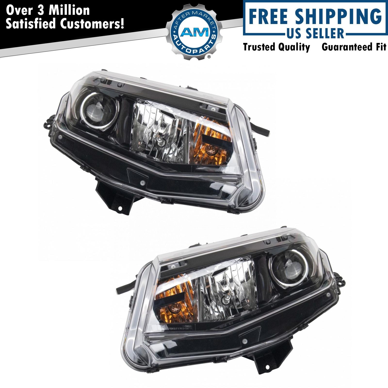 Headlight Assembly Set Driver & Passenger Side Fits 2016-2018 Chevrolet Camaro
