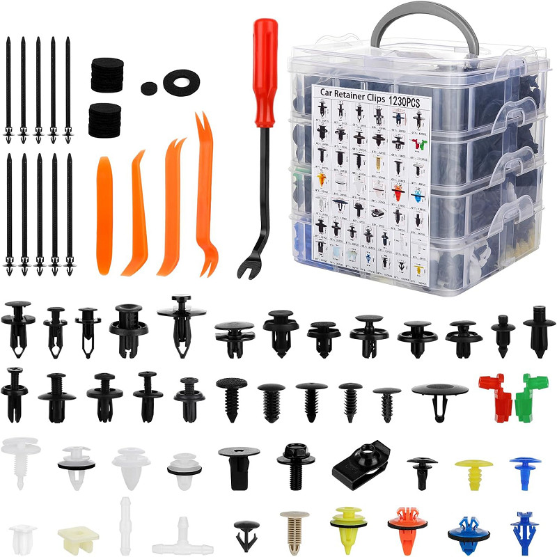 1365Pcs Car Push Retainer Clips Fasteners Kit Fender Rivet Auto Push Pin Rivets