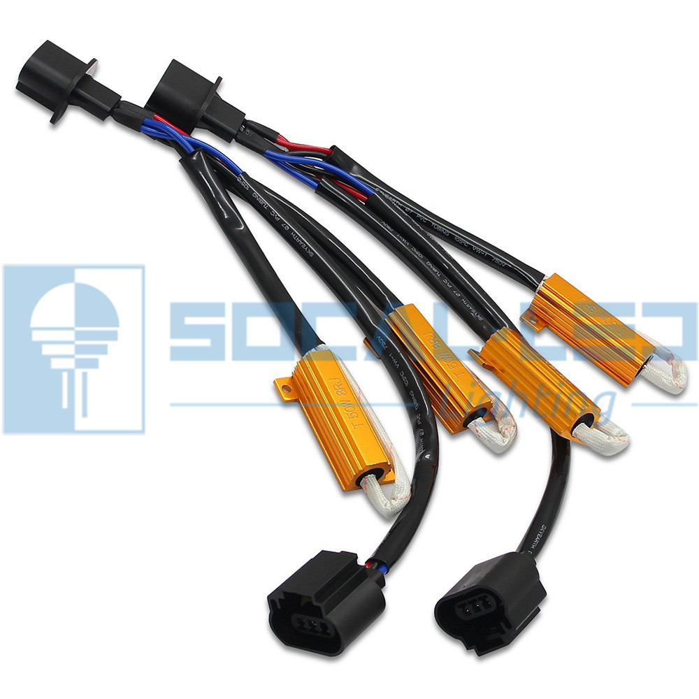 H13 9008 Load Resistor Kit HID Relay Harness LED Anti Flicker Error Free Decoder