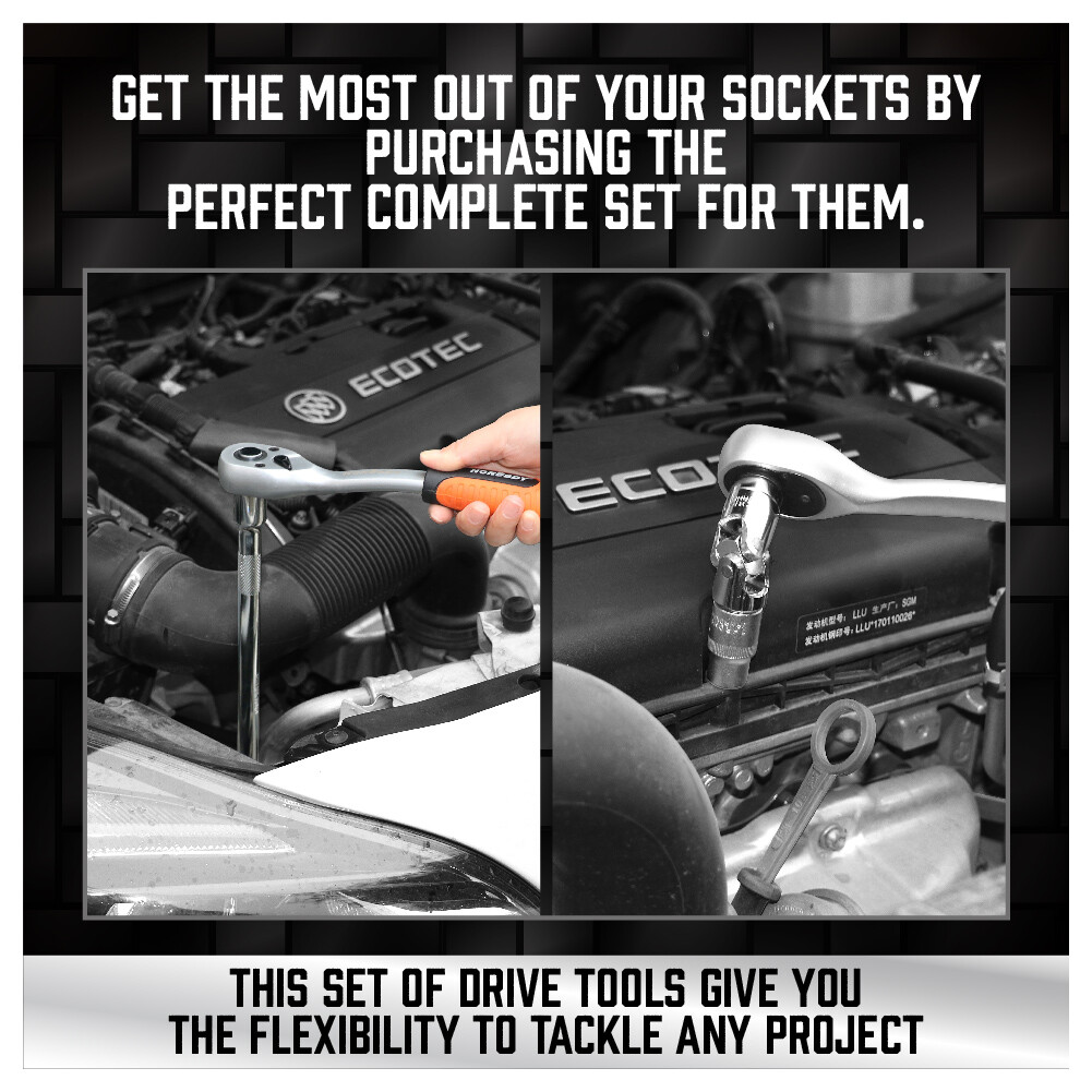 20Pc Drive Extension Bar Set Socket Wrench1/4″ 3/8″ 1/2″ universal joint coupler