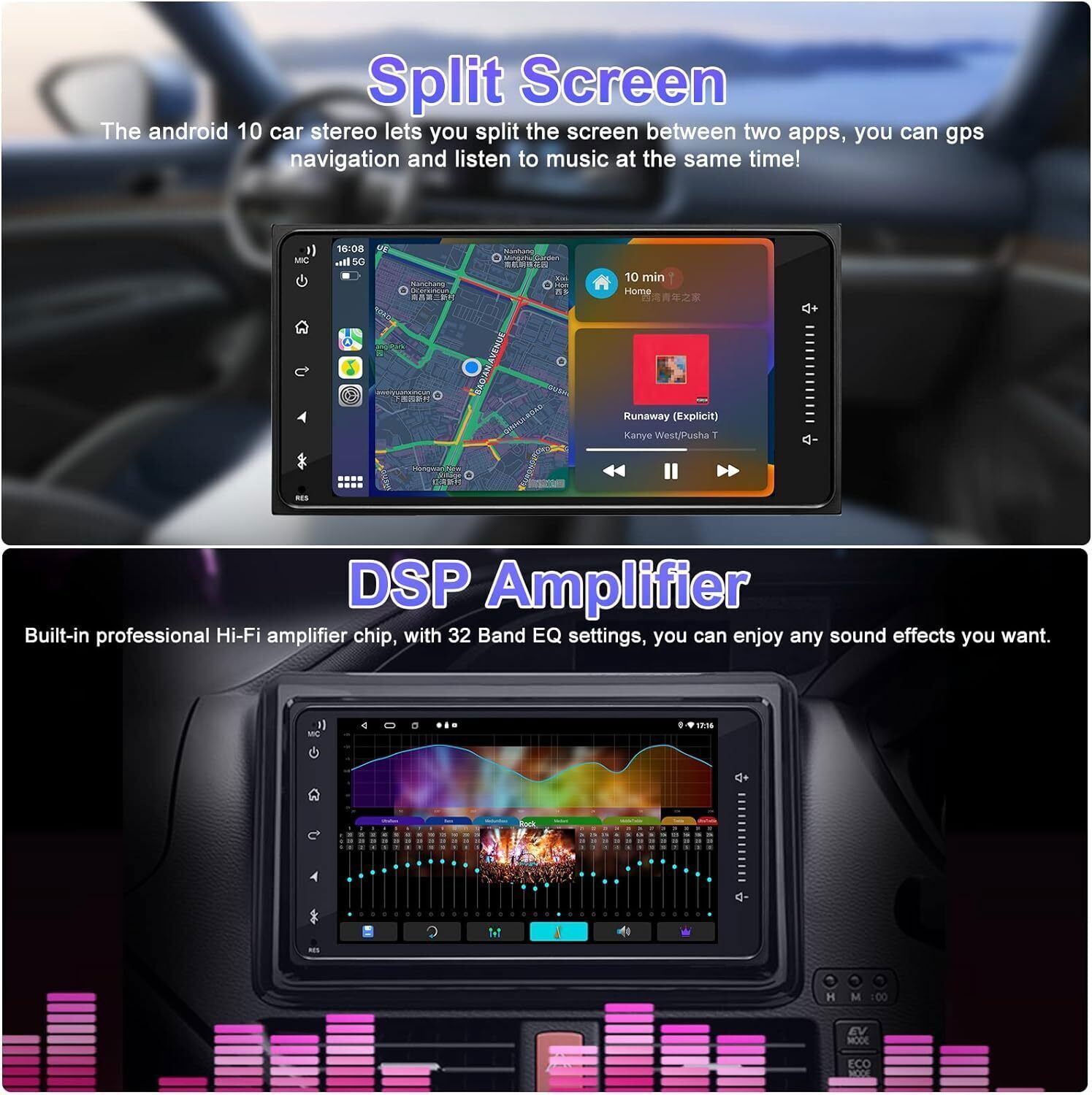 For Toyota RAV4 2001-2005 Android Apple CarPlay Car Radio Wifi GPS Stereo 4+64GB
