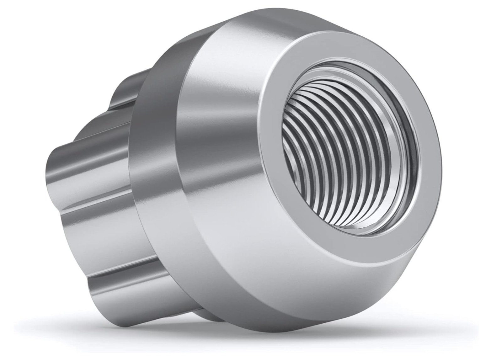 Chrome Finish M12x1.25 Thread Size Open End Acorn Wheel Lock, (Pack of 4)