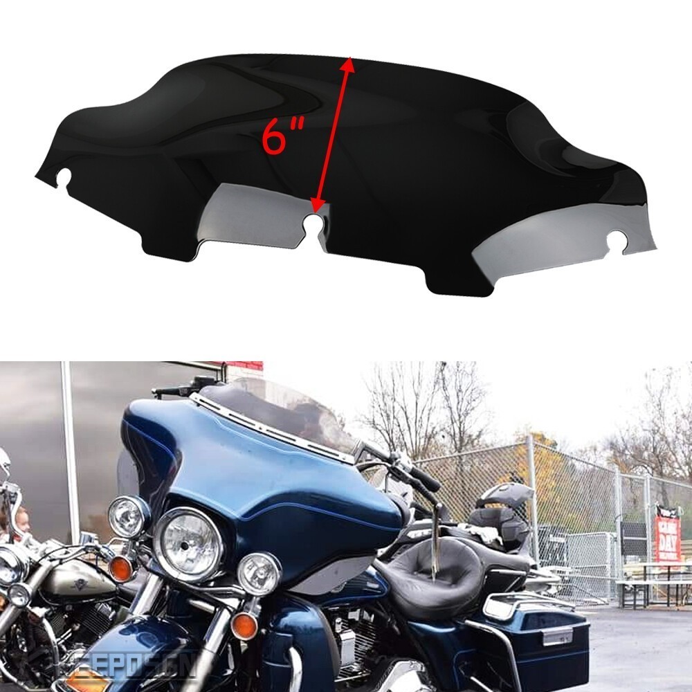 6″ Wave Windshield Windscreen For Harley 1996-2013 Ultra Classic Electra Glide