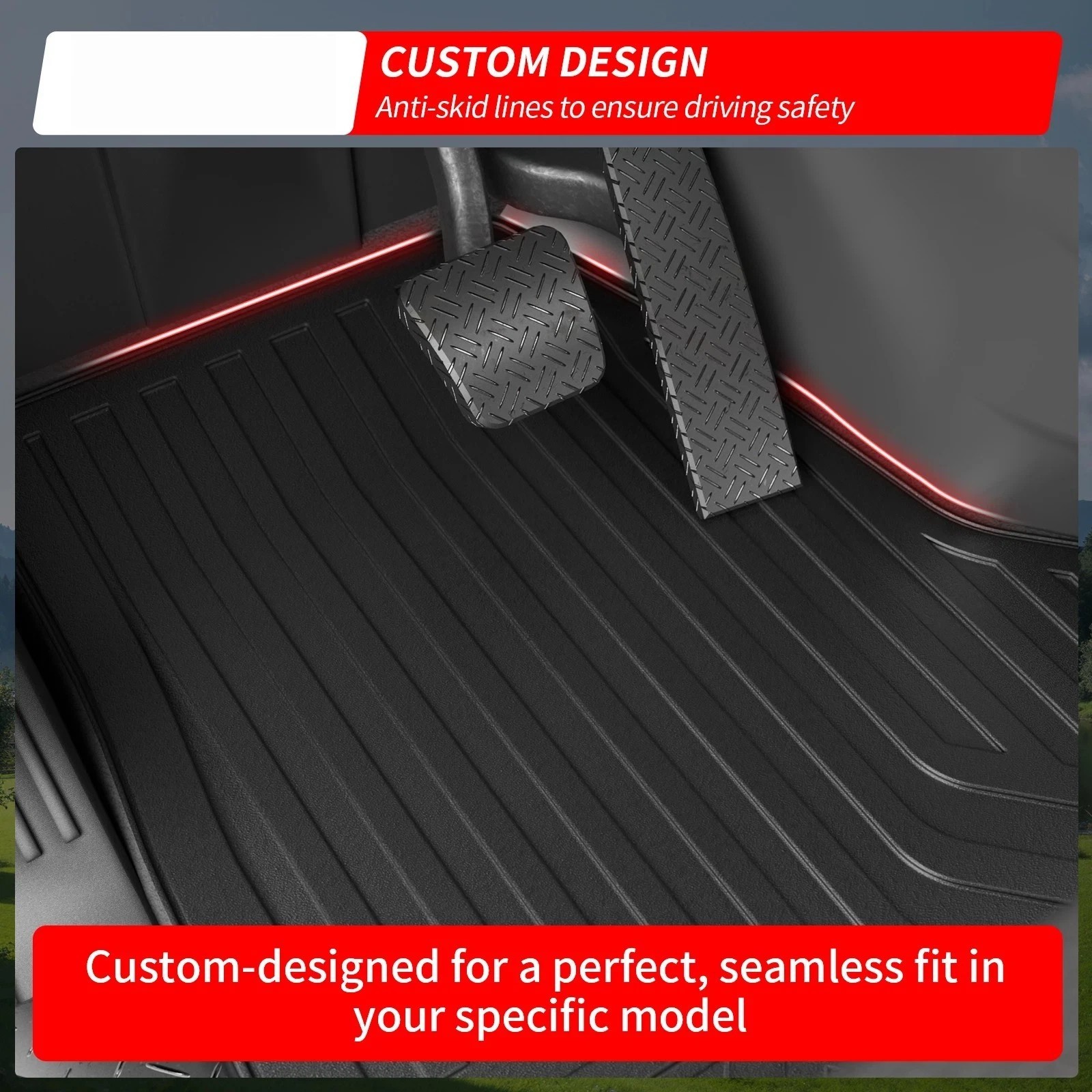 Floor Mats TPE Fit Freightliner Cascadia 2018-2026 All Weather Truck Accessories