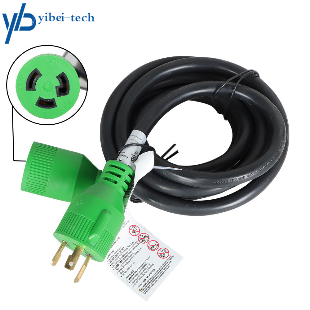 10 FT 3 Prong 30 Amp Generator Extension Cord NEMA L5-30P to L5-30R 125V 3750W