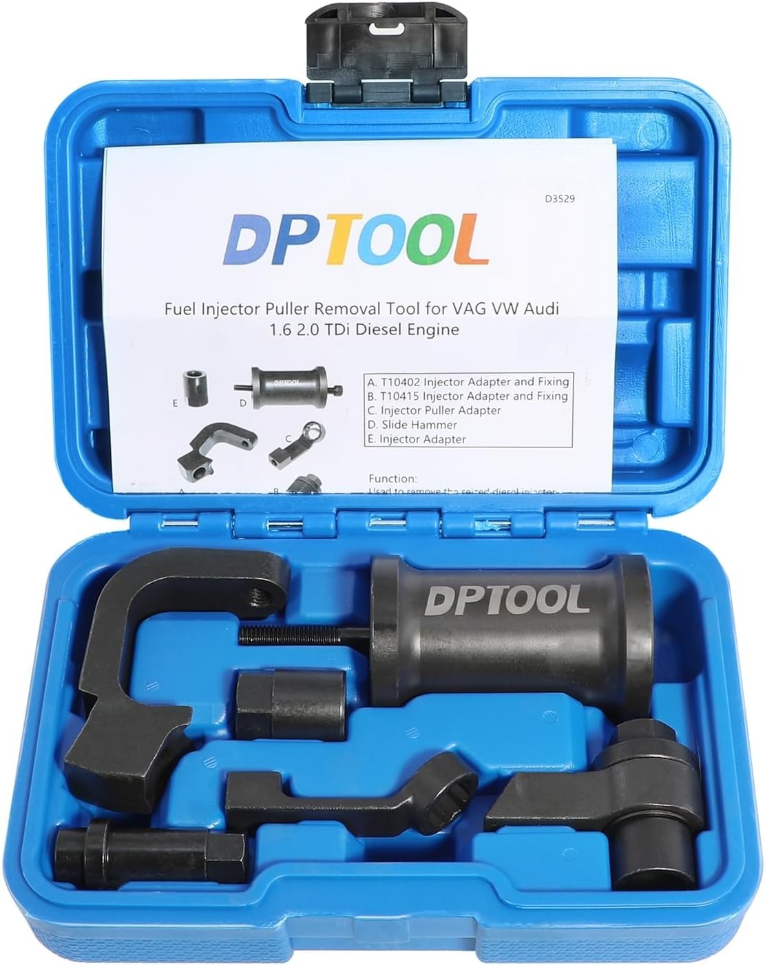 DPTOOL Fuel Injector Puller Kit; VW Audi 1.6 2.0 TDI; T10402 T10415