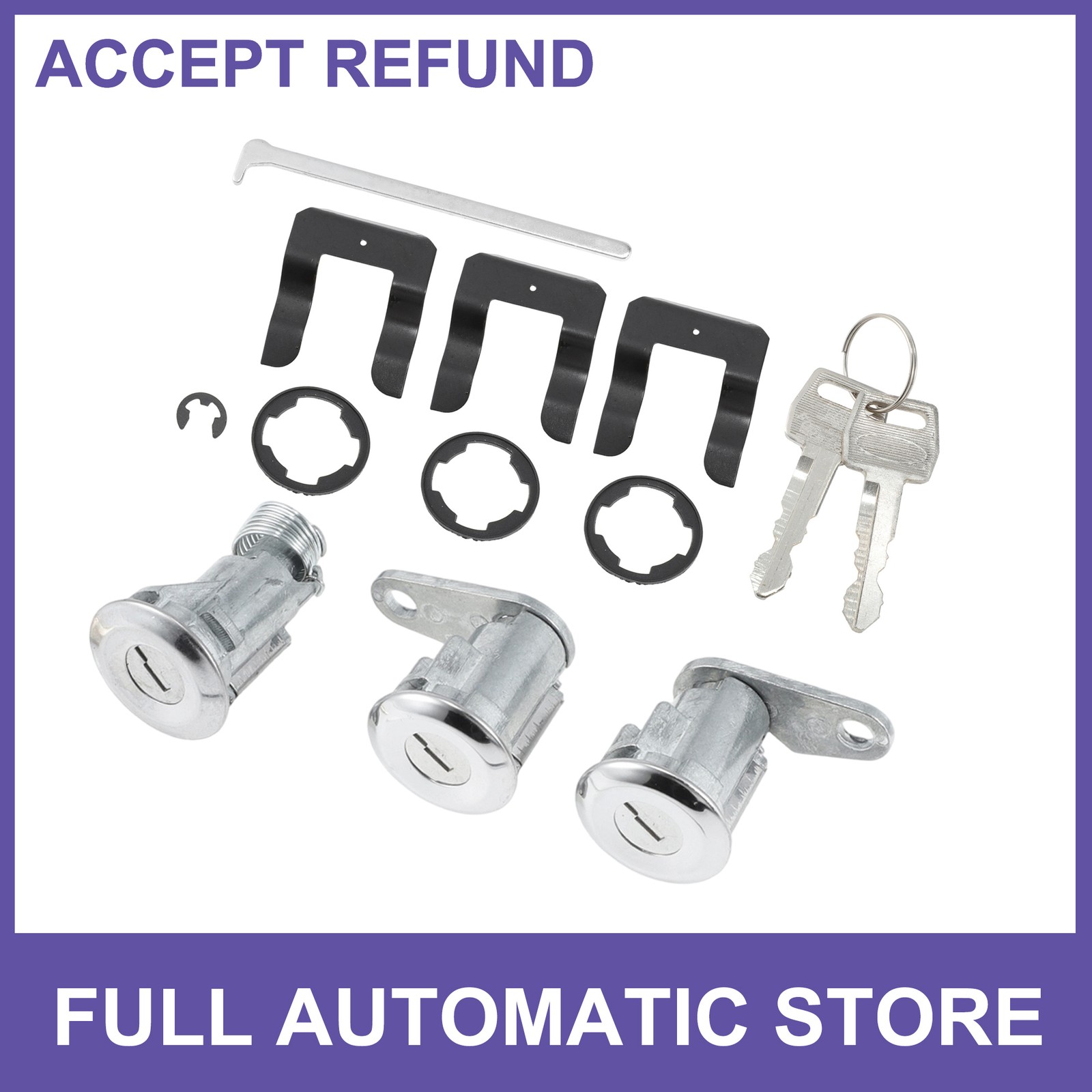 Door and Trunk Lock Cylinders Kit Fit for Ford Thunderbird 70-86 for Lincoln