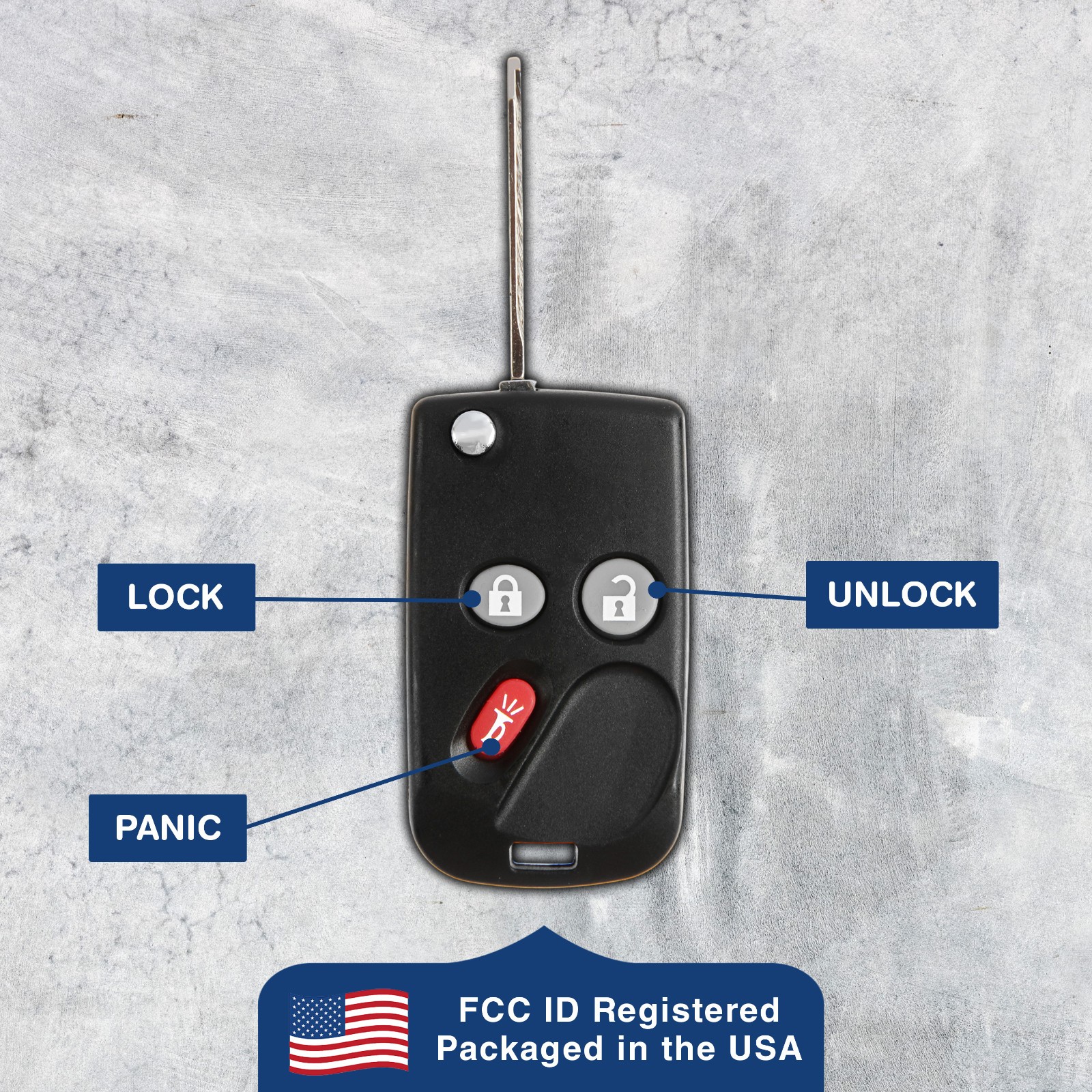 Replacement for 2003-2006 Chevy Avalanche Tahoe Remote Car Flip Key Fob Combo