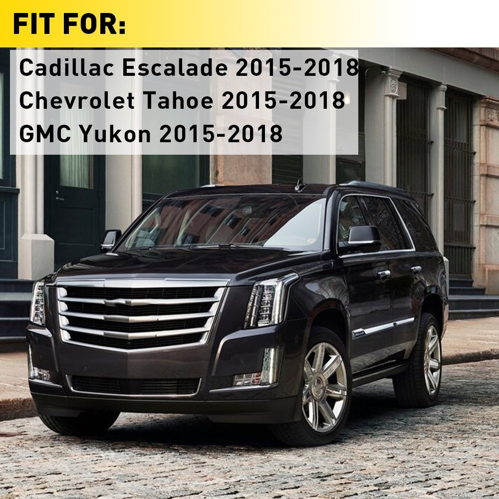 Gloss Black Window B Pillar Posts Trim Cover For Chevy Tahoe GMC Yukon 2015-2020