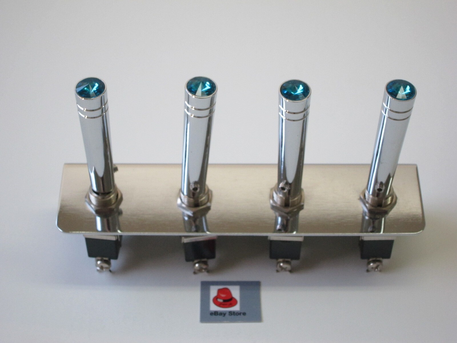 Lowrider hydraulics or Air 3 prongs switch & 4-hole panel & cyan extensions