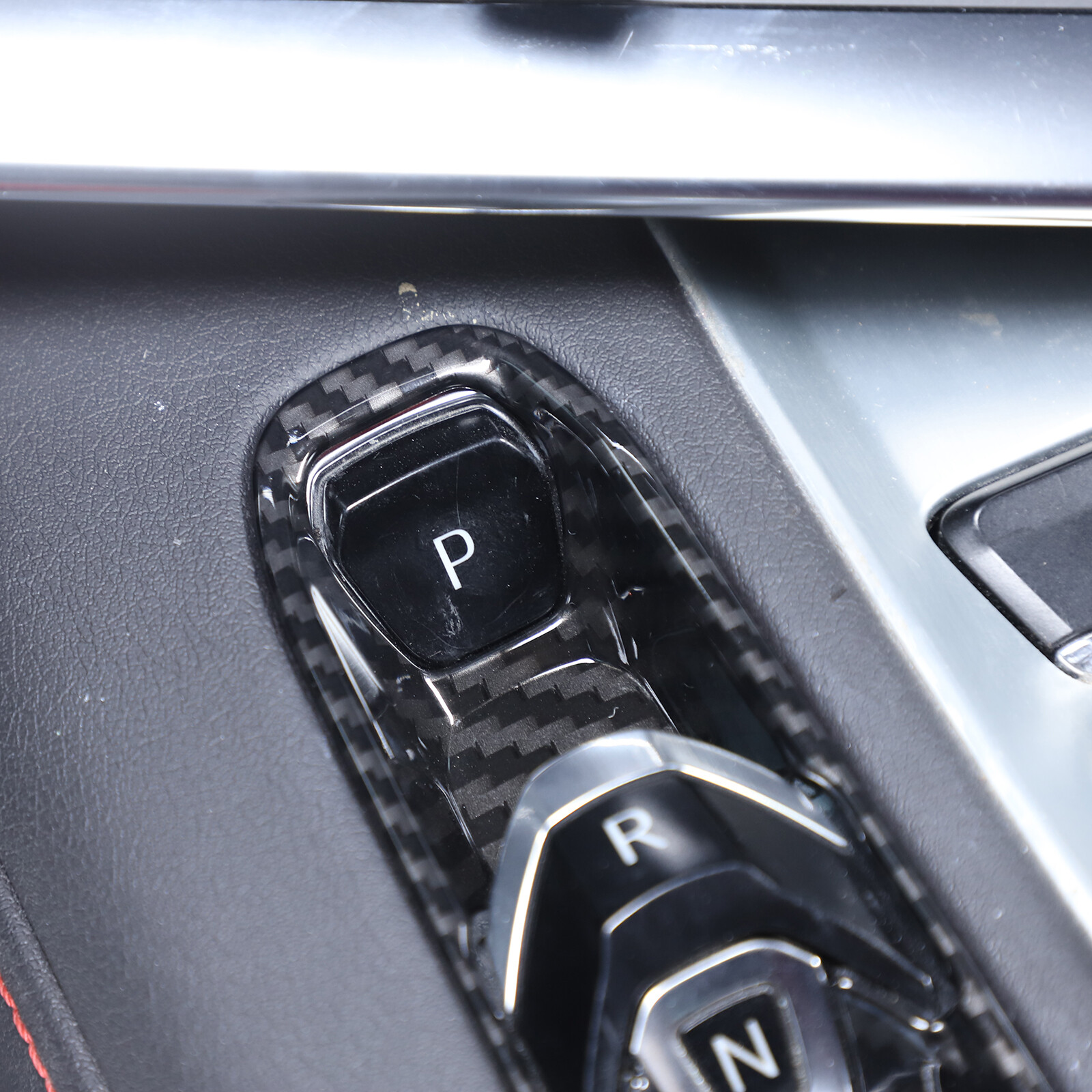 Fits 2020-2026 Corvette C8 Gear Shifter Knob Trim Cover ABS Carbon Fiber