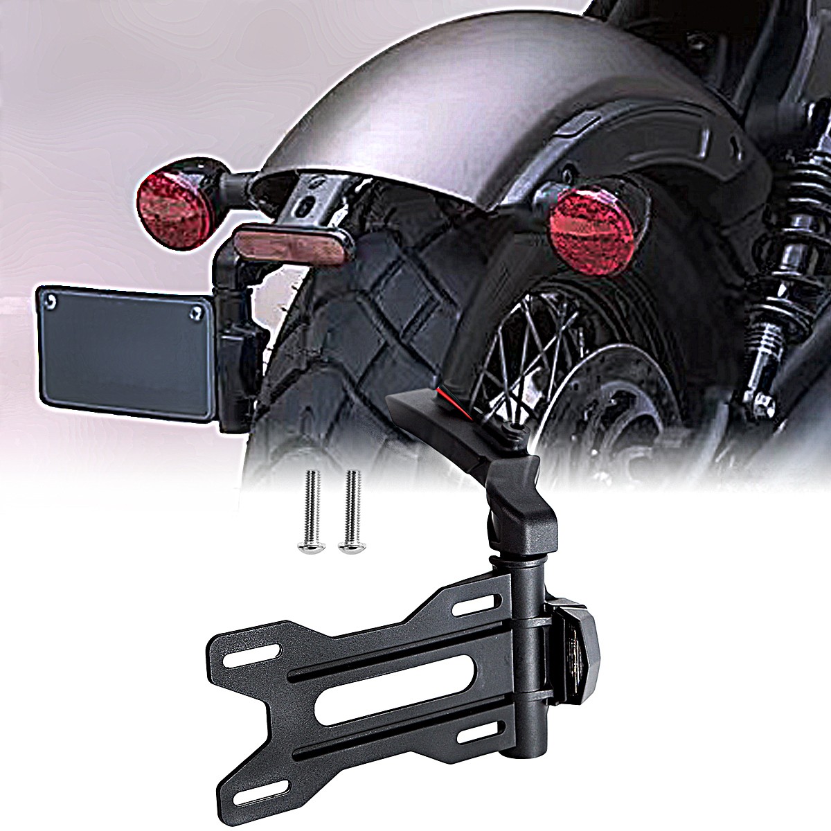 Motorcycle Adjustable License Plate Mount For Indian 2017-2022 Scout Bobber
