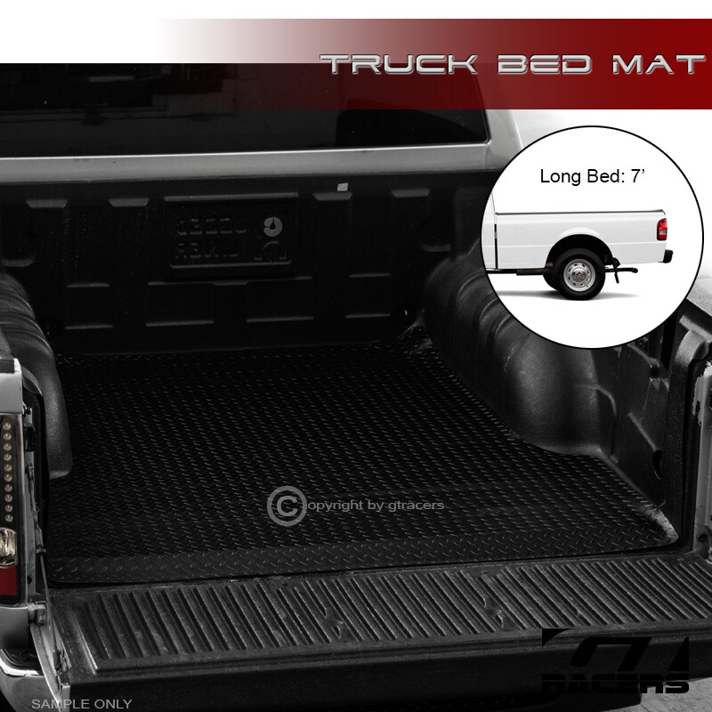 For 1983-2012 Ford Ranger 7 Ft/84″ Blk Rubber Diamond Truck Bed Floor Mat Liner