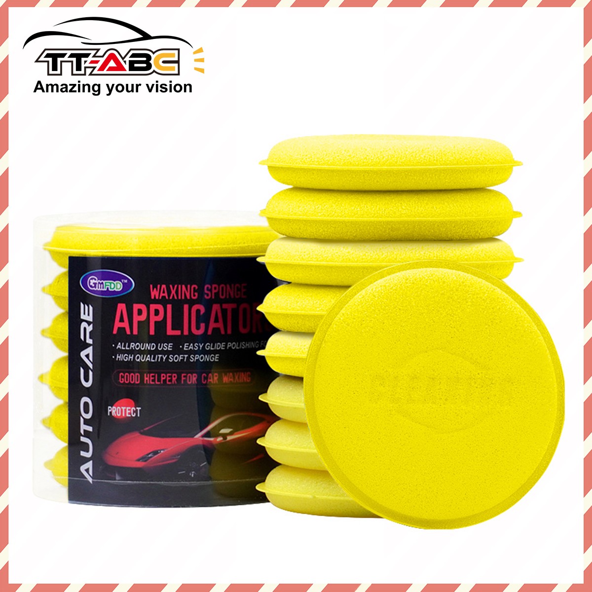 Car Wax Applicator Polish Foam Sponge Wax Cleaning Detailing Pads 12Set