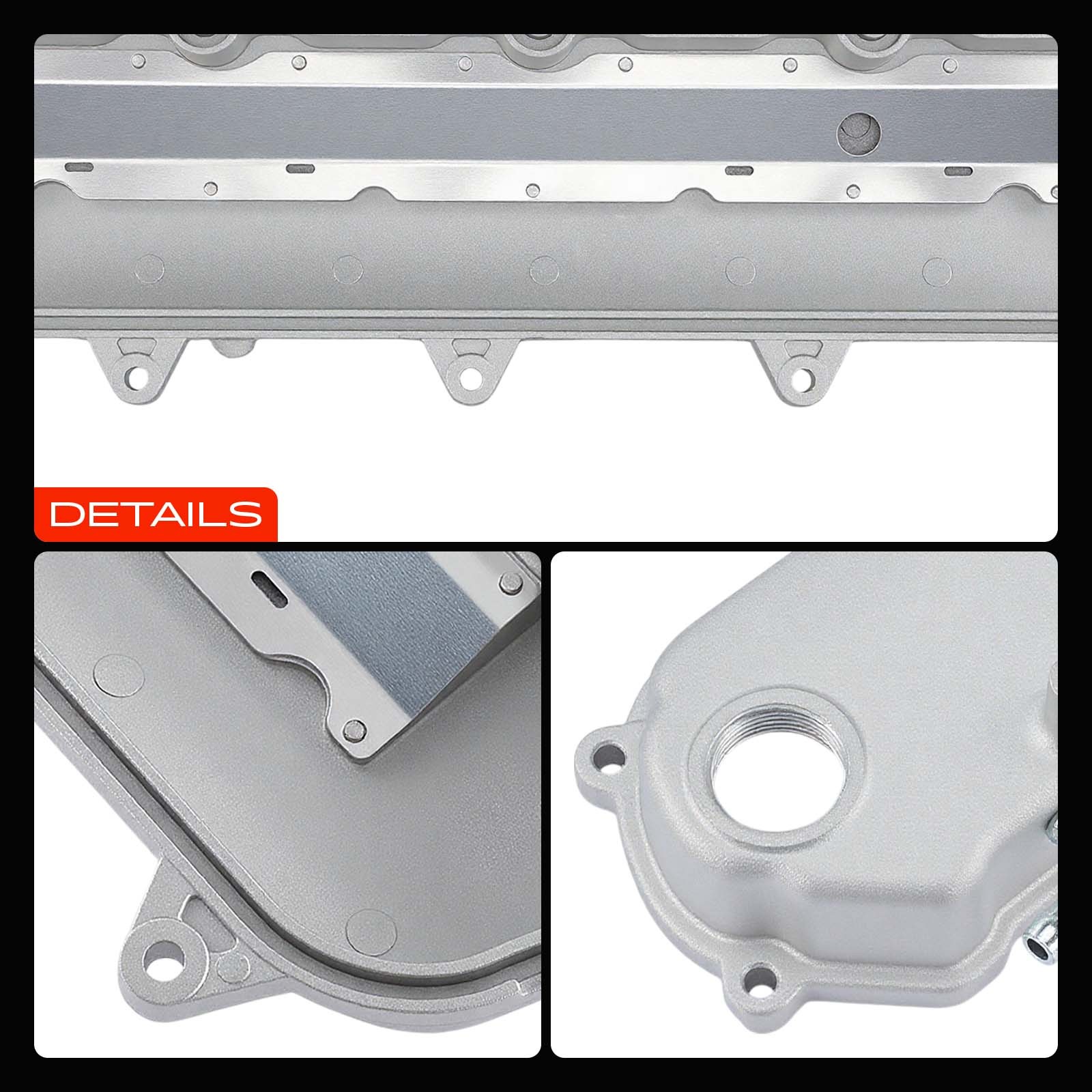 Silver Engine Valve Covers for Chevrolet GM LT Gen V 6.2L 376 14-21 Small Block