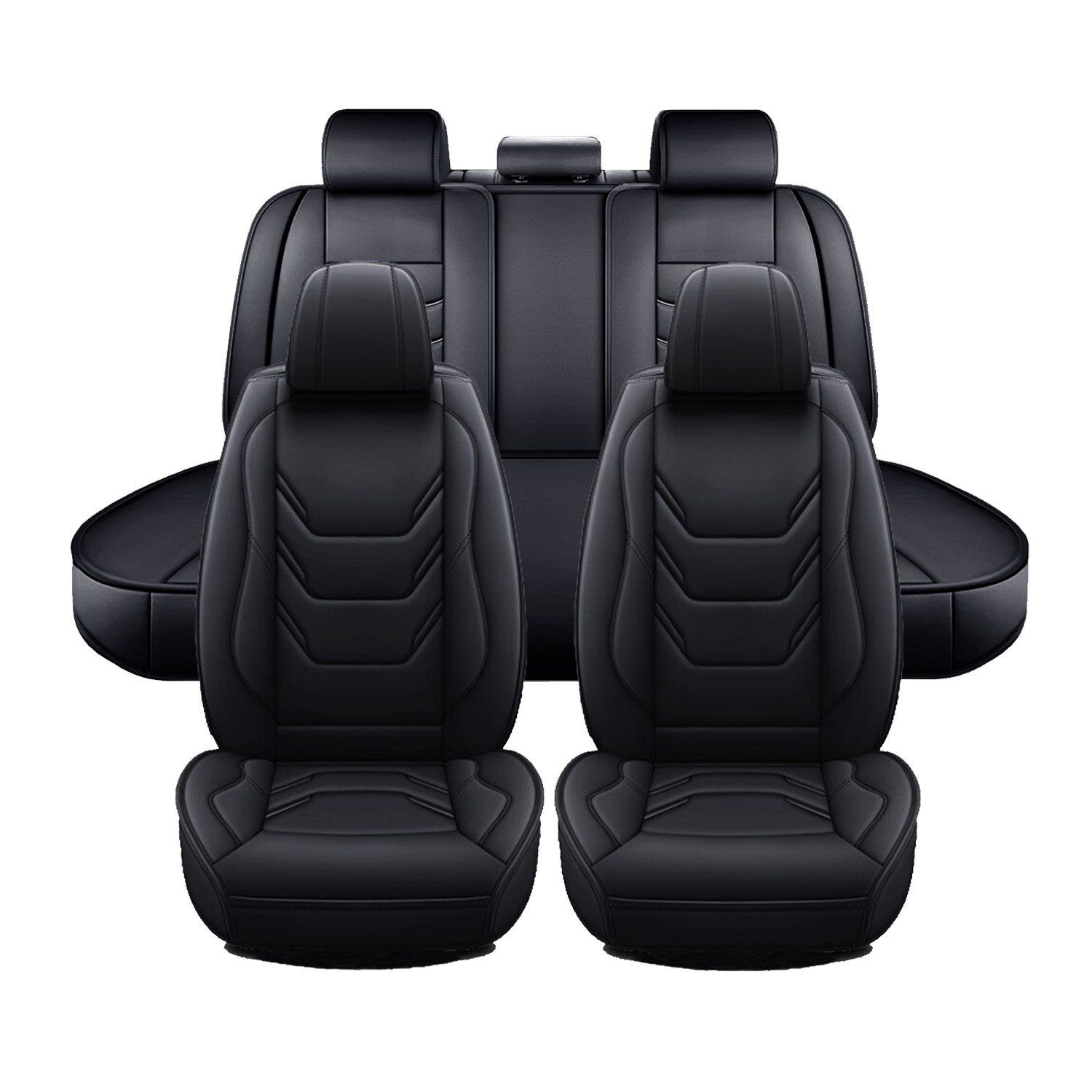 Full Set Faux Leather Seat Covers 5-Seats For Nissan Altima Sentra Rogue Murano