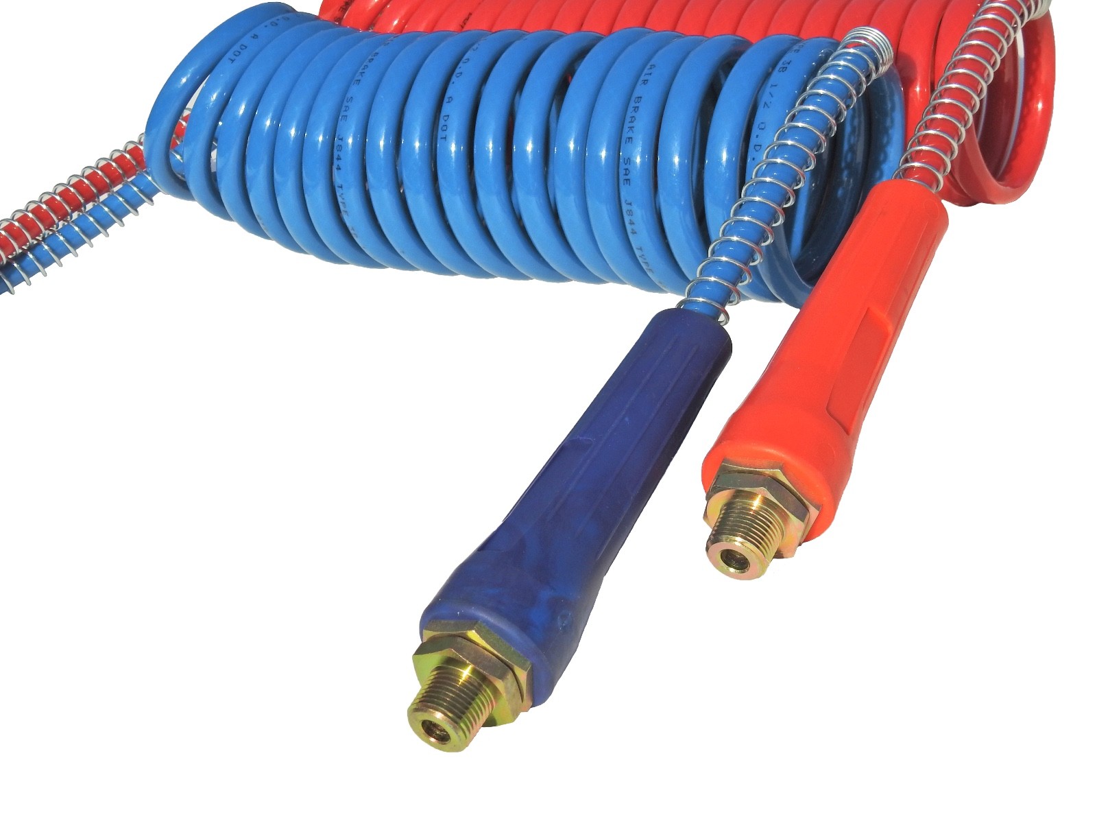 Road Superior 15 ft Nylon Coiled Air Line Set with 1 x 40” Leads and Dura Grips