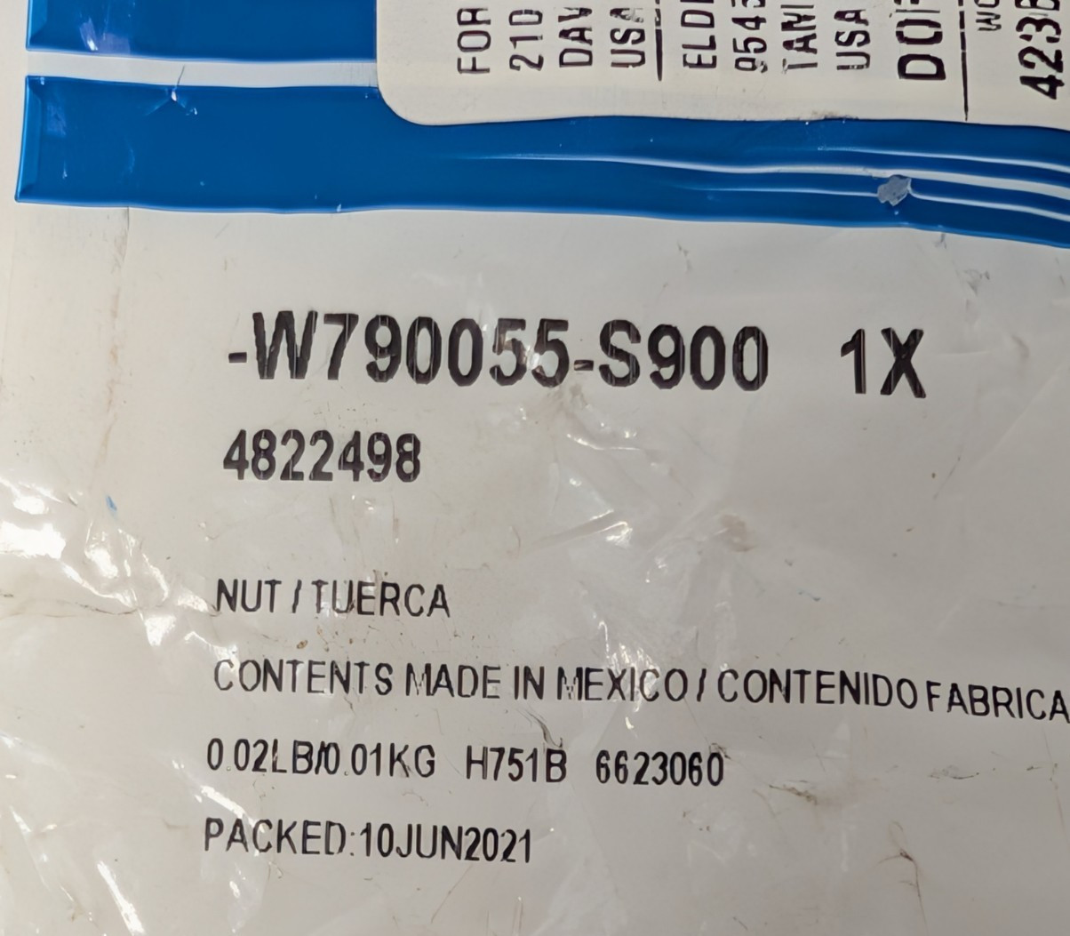 Genuine Ford W790055-S900 SPACER NUT – Leaf Spring Nut 2015–2020 F-150