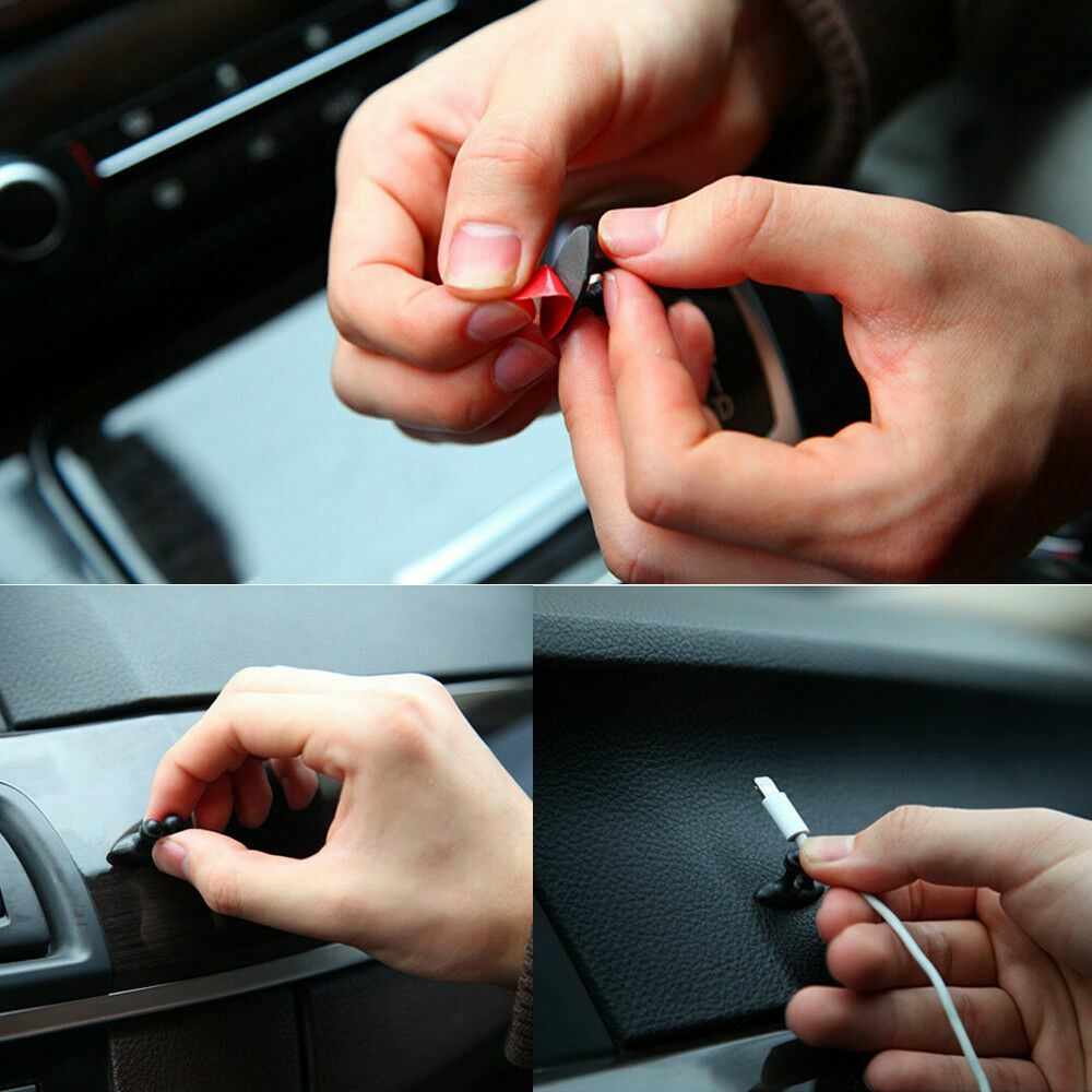 8PCS Phone Wire Cord Clip Cable Holder Tie Fixer Organizer Drop Adhesive Clamp