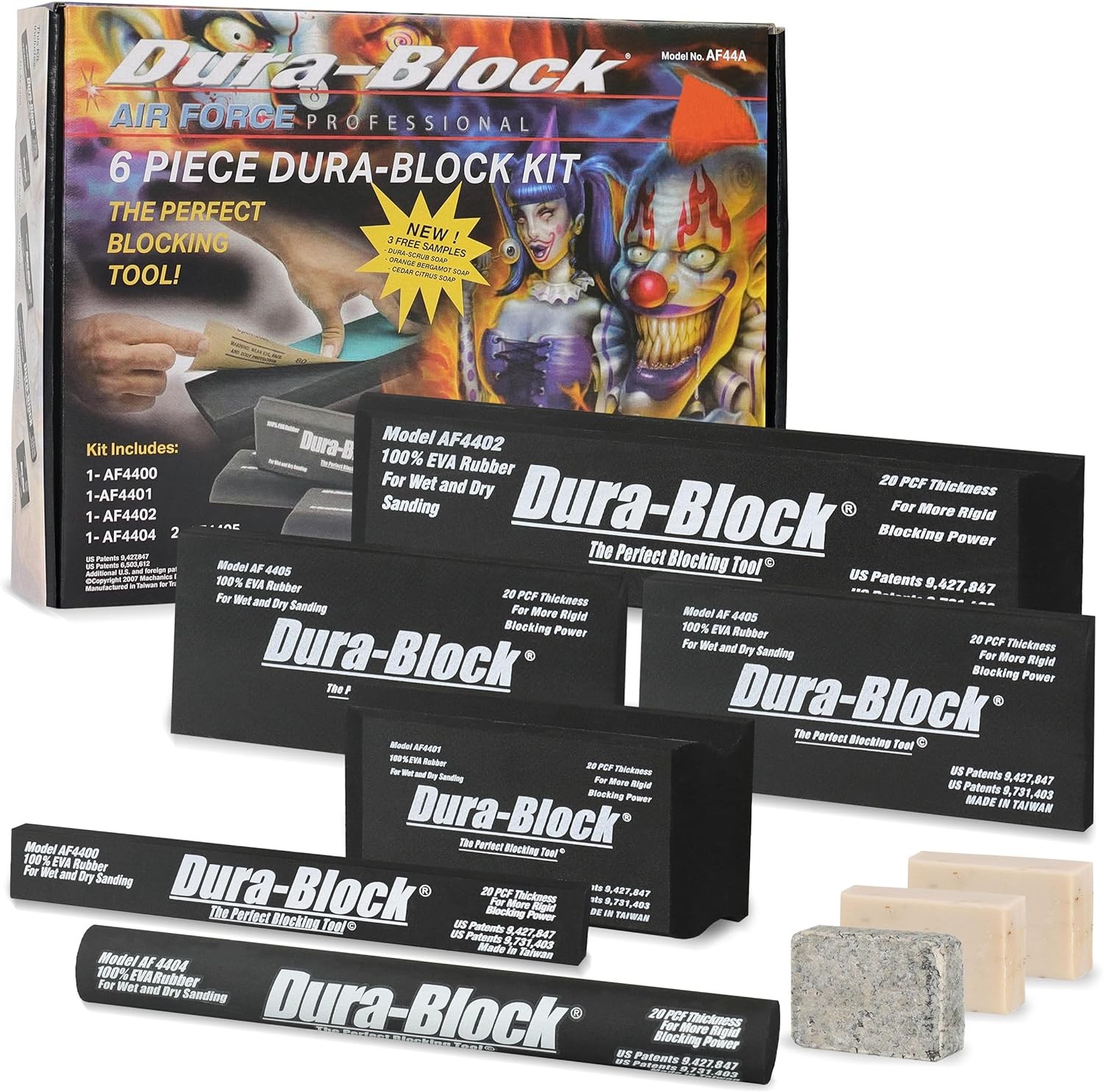 Dura-Block Set 6pc – Flexible EVA Foam Wet or Dry Autobody 1pcs, Black