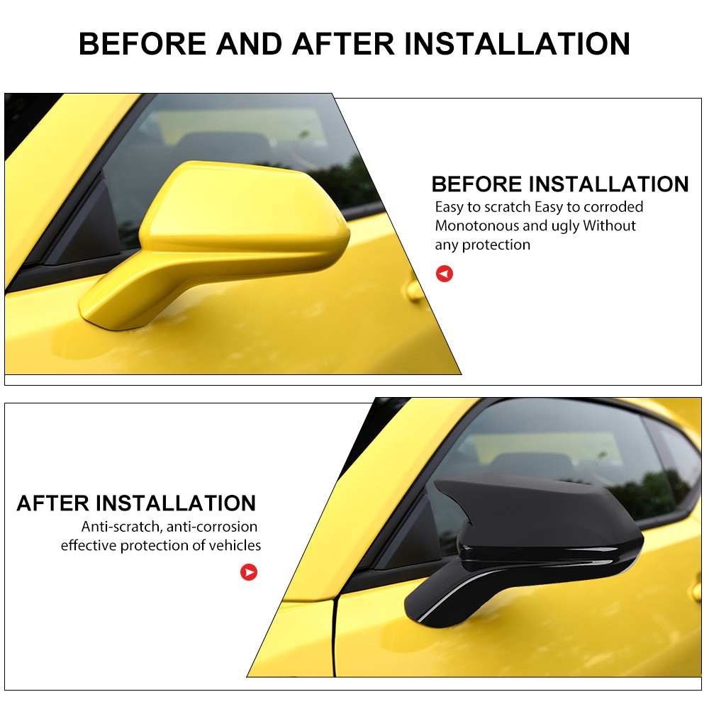 ? Gloss Black Look Rearview Mirror Cover Caps Overlay for 16-23 Chevy Camaro