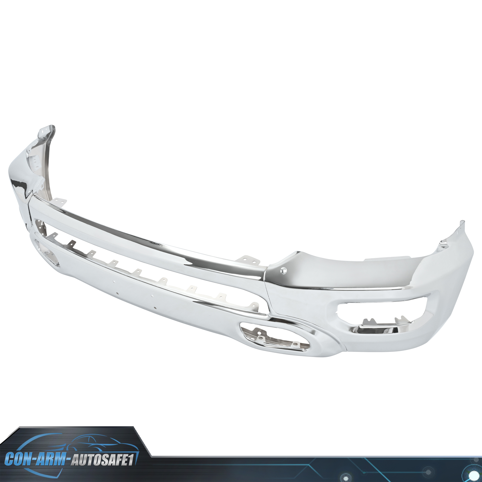 For Ram 1500 2019-2023 Chrome Steel Front Bumper Face Bar W/ Fog Light Holes