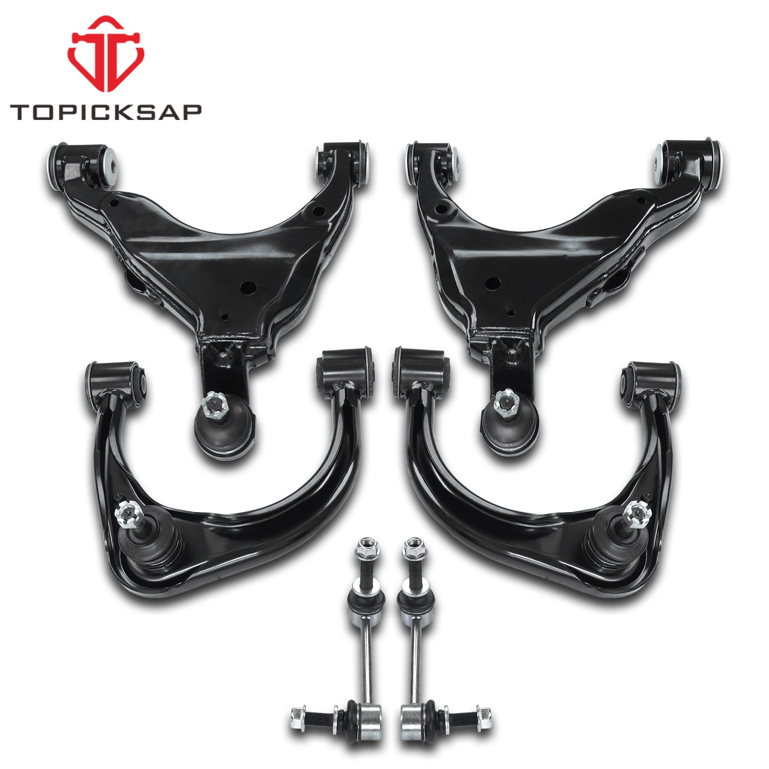 6x Front Upper Lower Control Arms Sway Bars for 10-23 Toyota 4Runner FJ Cruiser