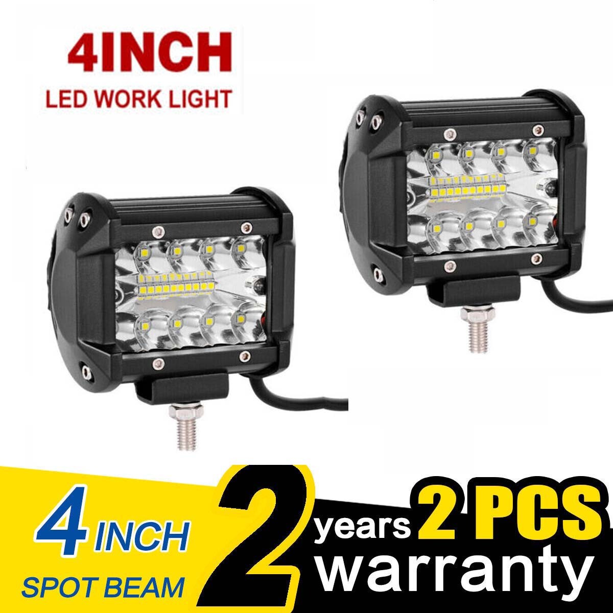 2x 12″inch 450W LED Light Bar Combo+4x 4″in Pods Kit For Jeep For Truck SUV ATV