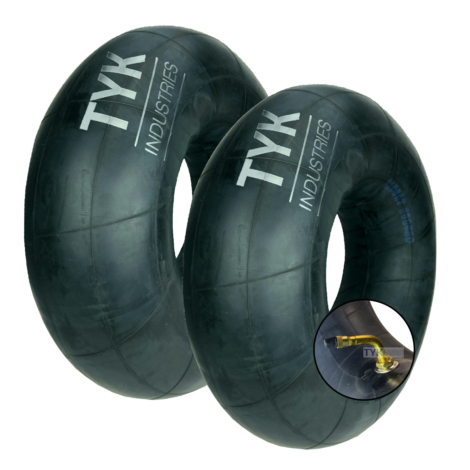 Two 6.50-10 Forklift, Trailer Tire Inner Tubes with JS2 Bent Metal Valve Stems