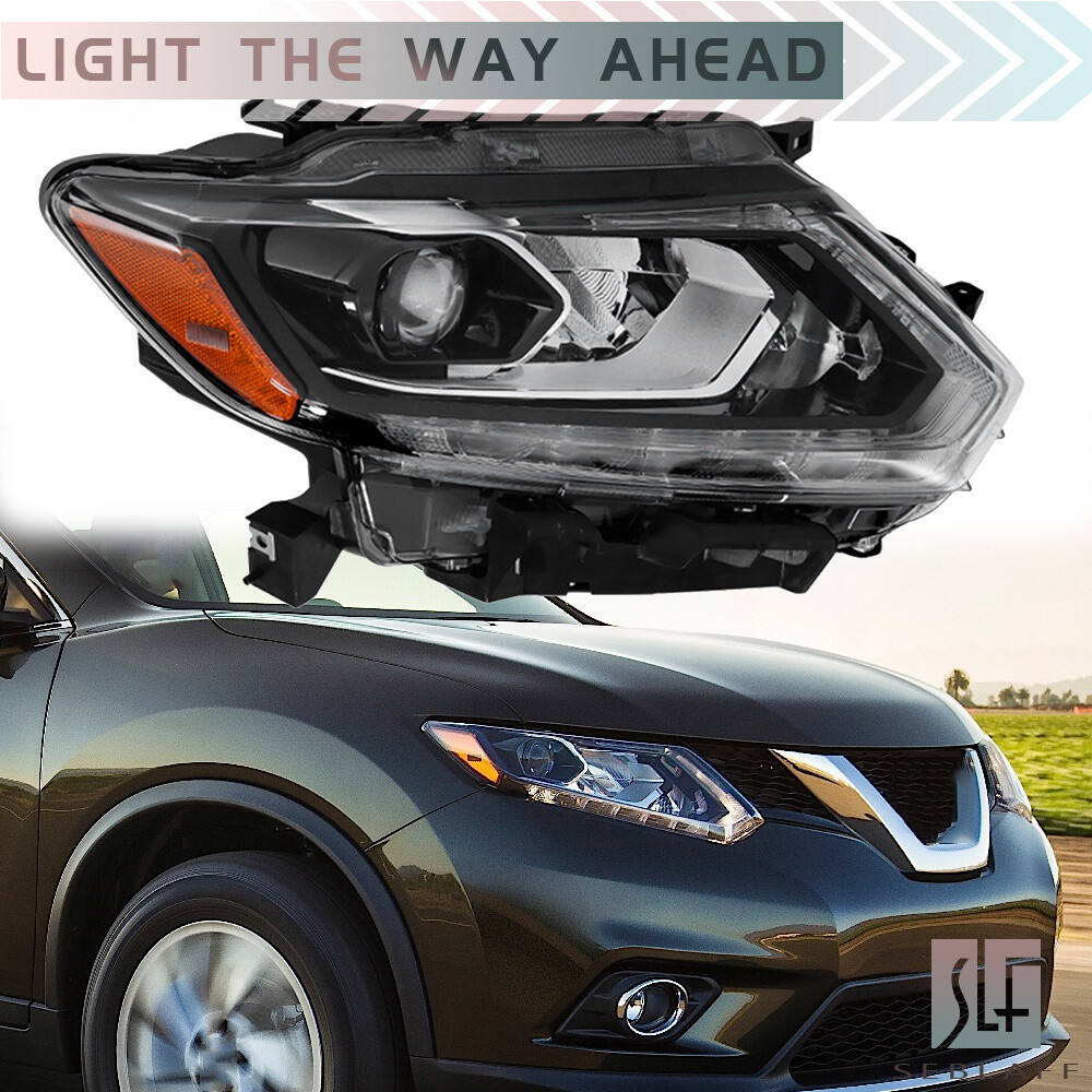 For 2014 2015 2016 Nissan Rogue LED Headlight Chrome Passenger Right 26010-4BA5A